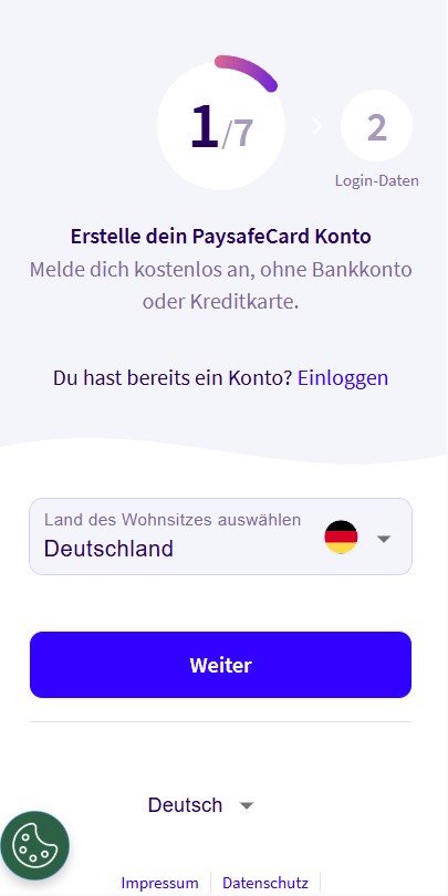 Paysafecard registrieren