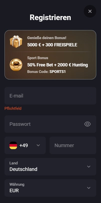 Registrierung im Casino mit Paysafecard